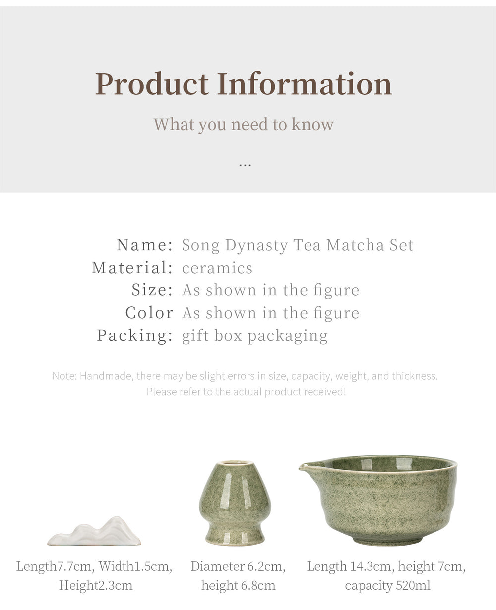 Song Classic specification chart - 4-piece set components