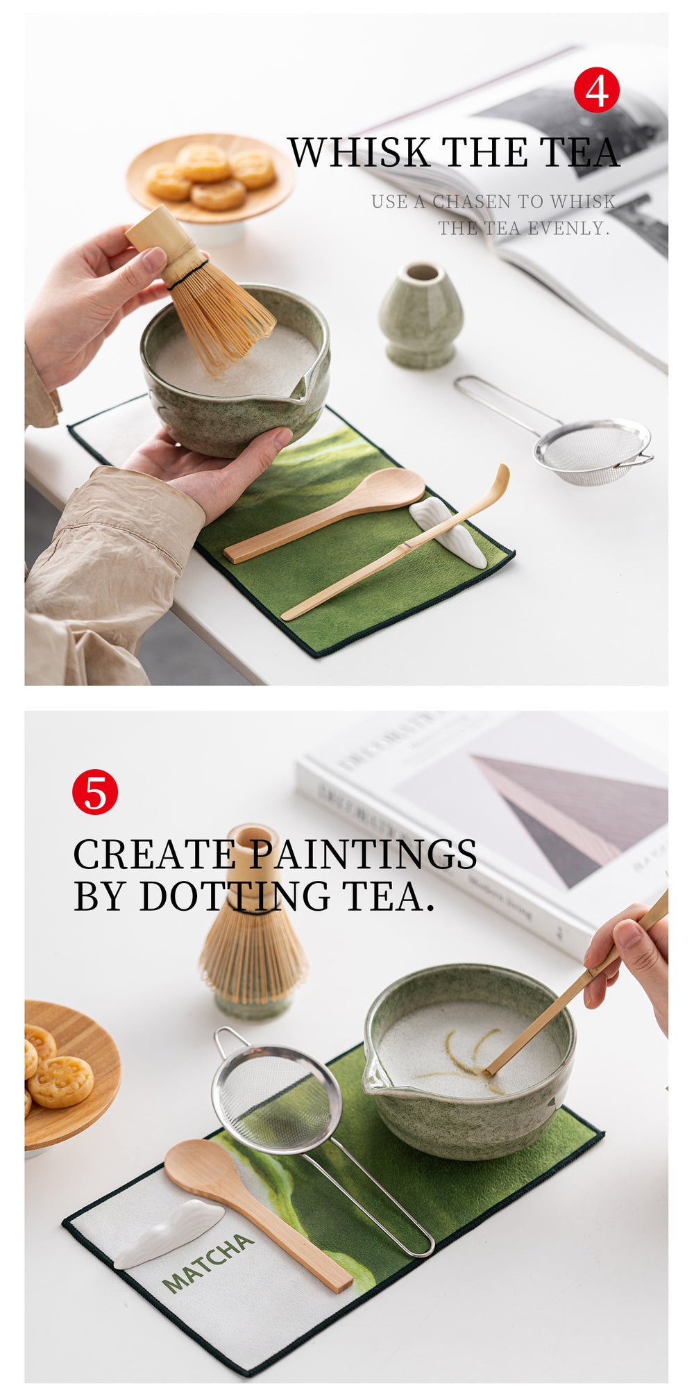 Song Ceremony 8-Piece Set - tea whisking steps