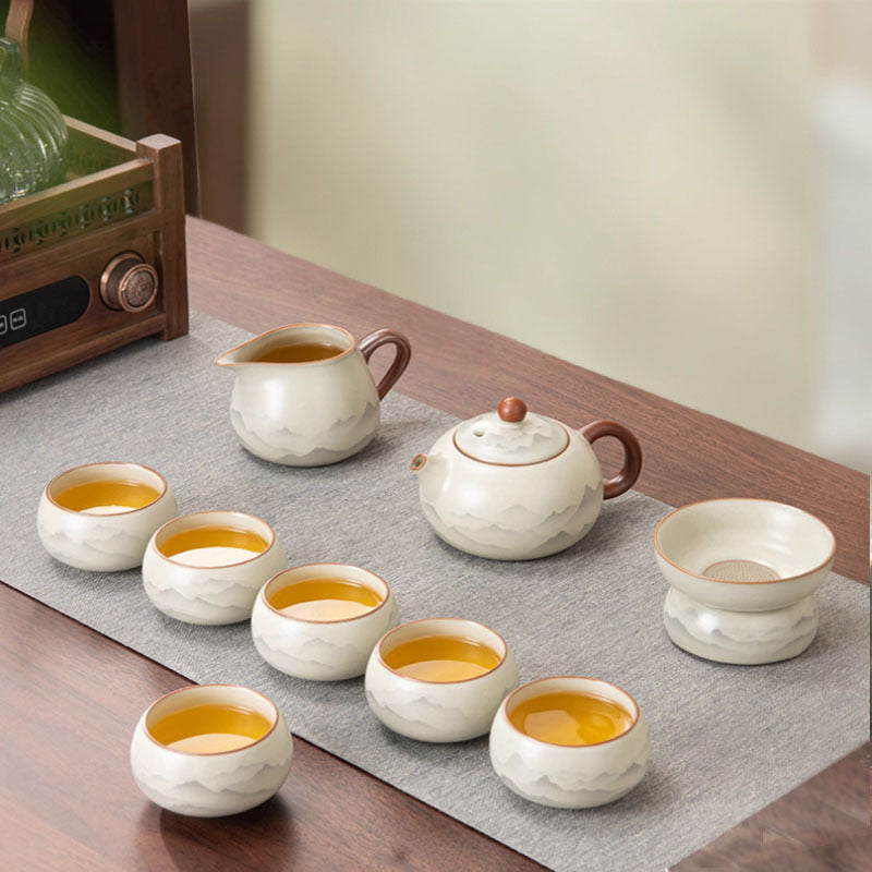 Ru-style ink-wash tea set - hero